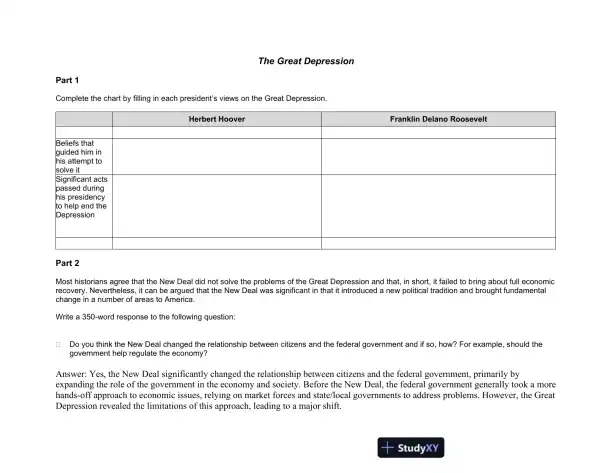 The Great Depression - Page 1 preview image