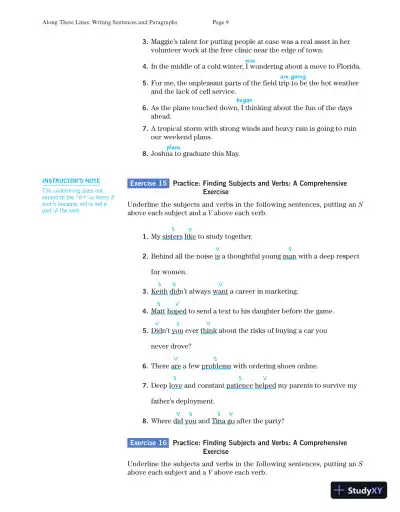 Solution Manual for Along These Lines: Writing Sentences and Paragraphs, 7th Edition - Page 11 preview image
