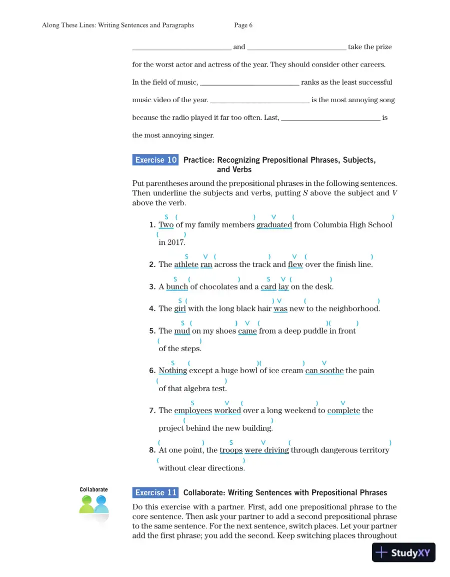 Solution Manual for Along These Lines: Writing Sentences and Paragraphs, 7th Edition, page 8