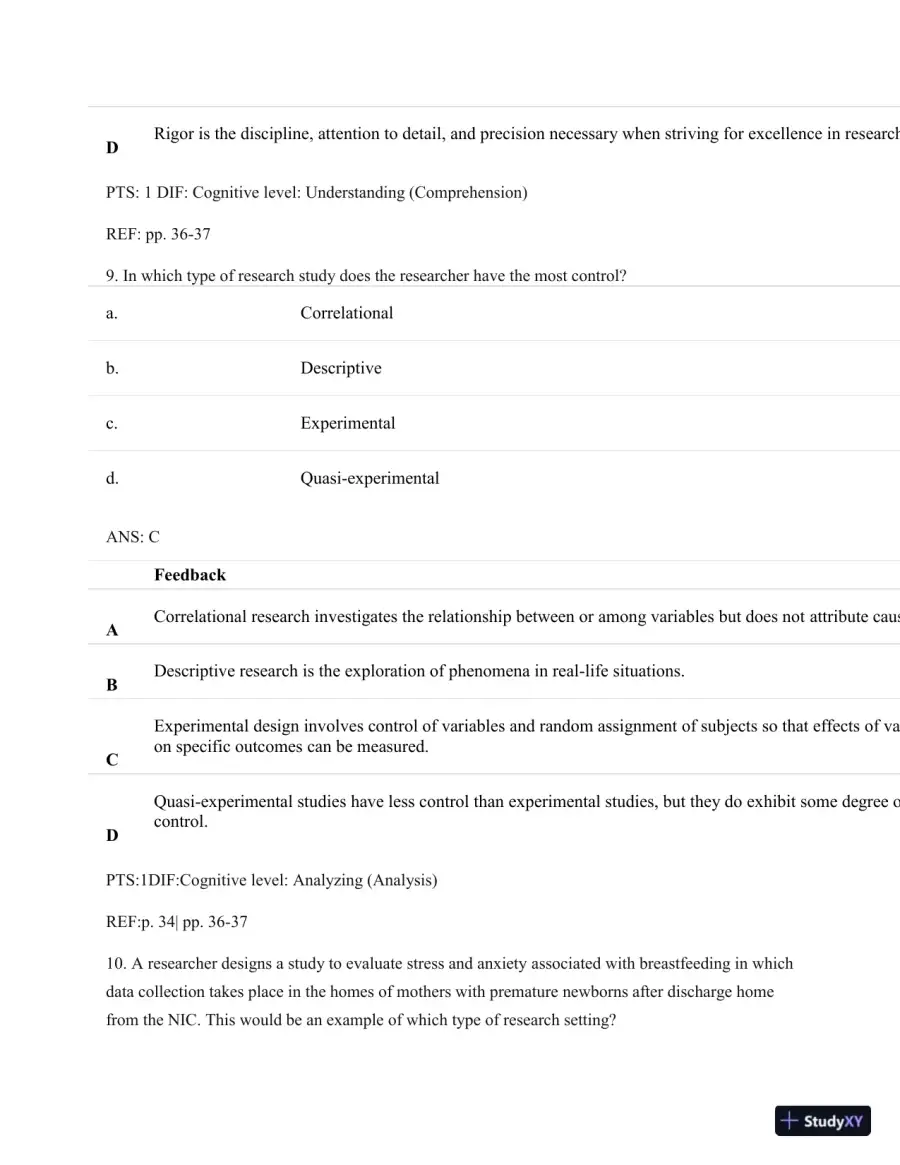 Understanding Nursing Research: Building An Evidence-Based Practice, 6th Edition Test Bank, page 29