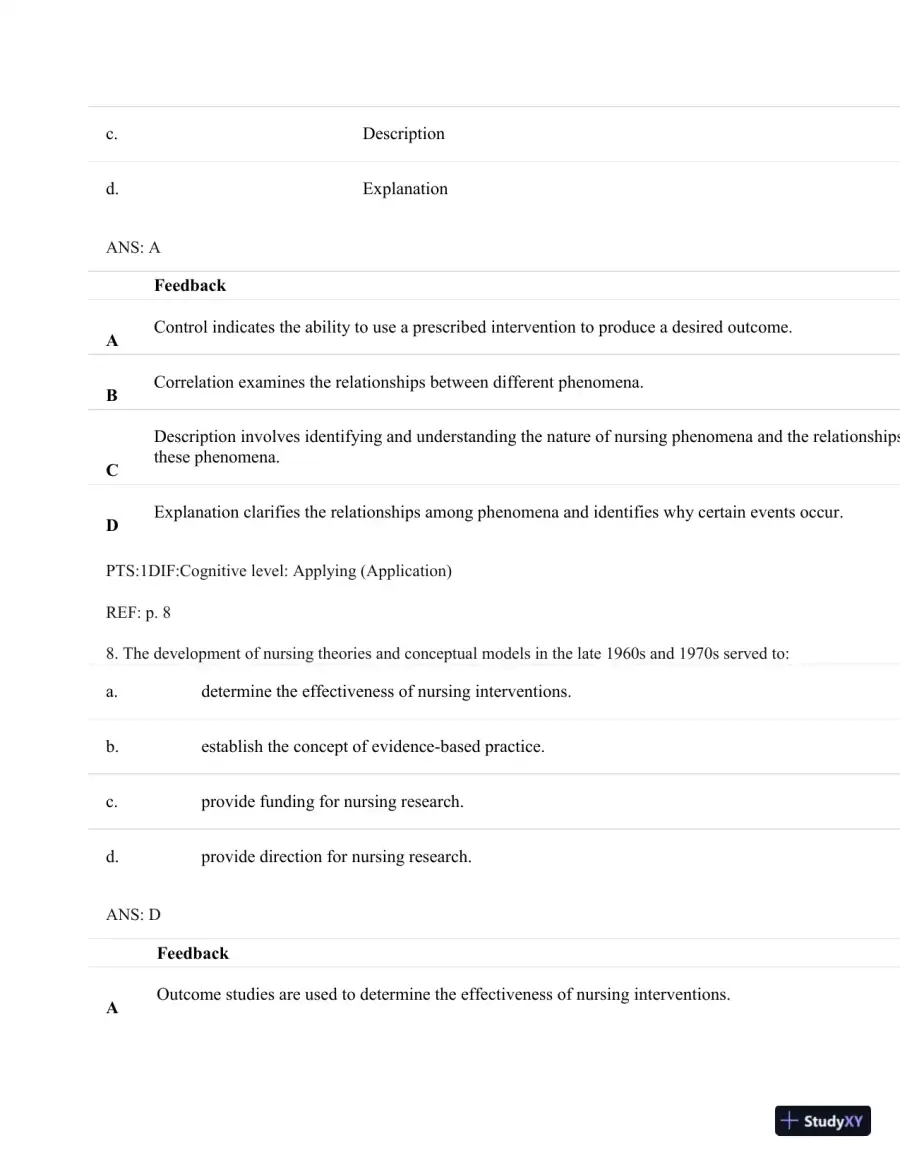 Understanding Nursing Research: Building An Evidence-Based Practice, 6th Edition Test Bank, page 7