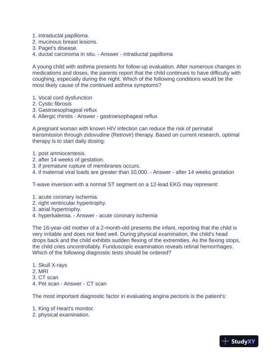 2022 AANP Nursing Diagnosis Practice Exam With Answers (75 Solved Questions), page 4