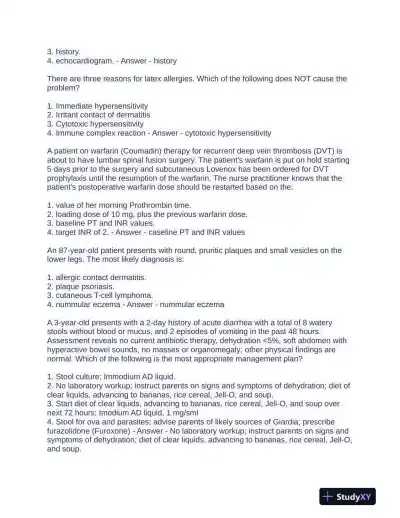 2022 AANP Nursing Diagnosis Practice Exam With Answers (75 Solved Questions) - Page 5 preview image