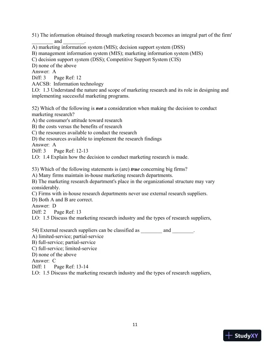 Test Bank for Marketing Research: An Applied Orientation, 7th edition, page 12