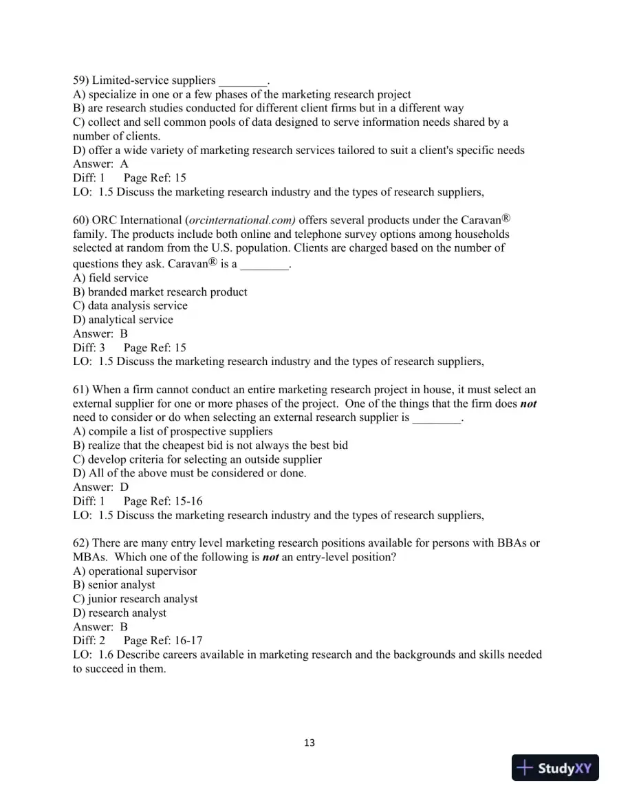 Test Bank for Marketing Research: An Applied Orientation, 7th edition, page 14