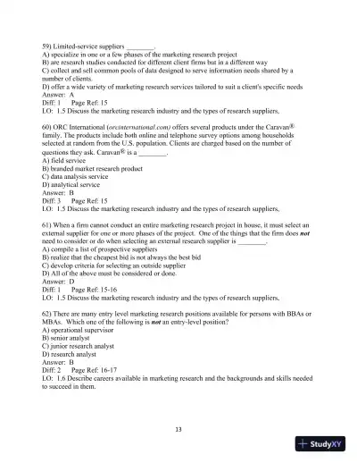 Test Bank for Marketing Research: An Applied Orientation, 7th edition - Page 14 preview image