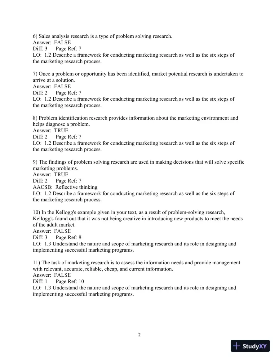 Test Bank for Marketing Research: An Applied Orientation, 7th edition, page 3