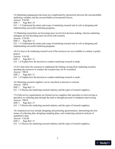 Test Bank for Marketing Research: An Applied Orientation, 7th edition - Page 4 preview image