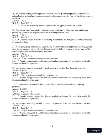 Test Bank for Marketing Research: An Applied Orientation, 7th edition - Page 5 preview image