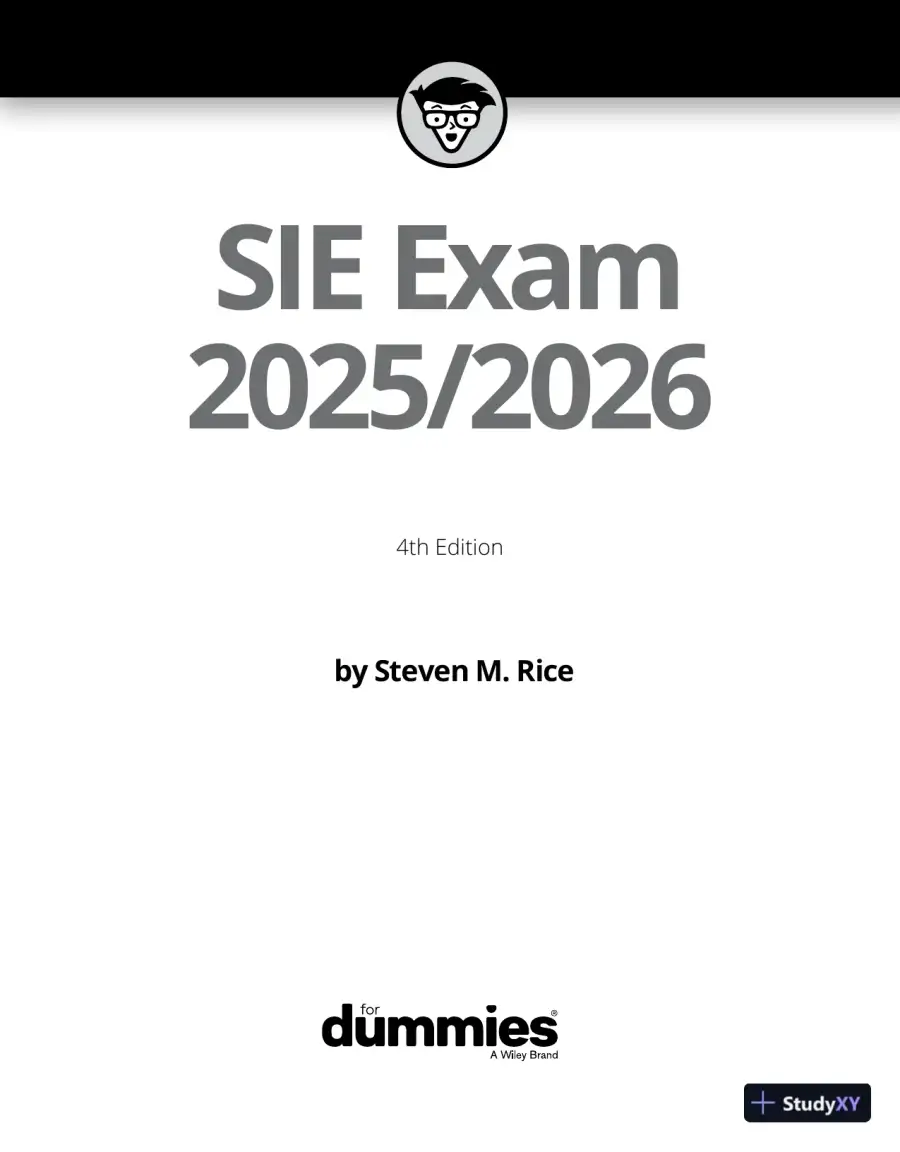 SIE Exam 2025/2026 For Dummies (2024), page 4
