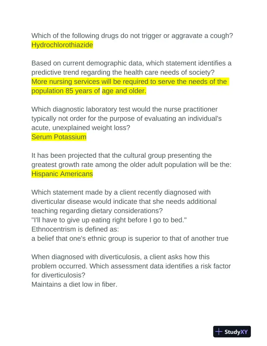 NR601 Nursing Midterm Exam With Answers (200 Solved Questions), page 4