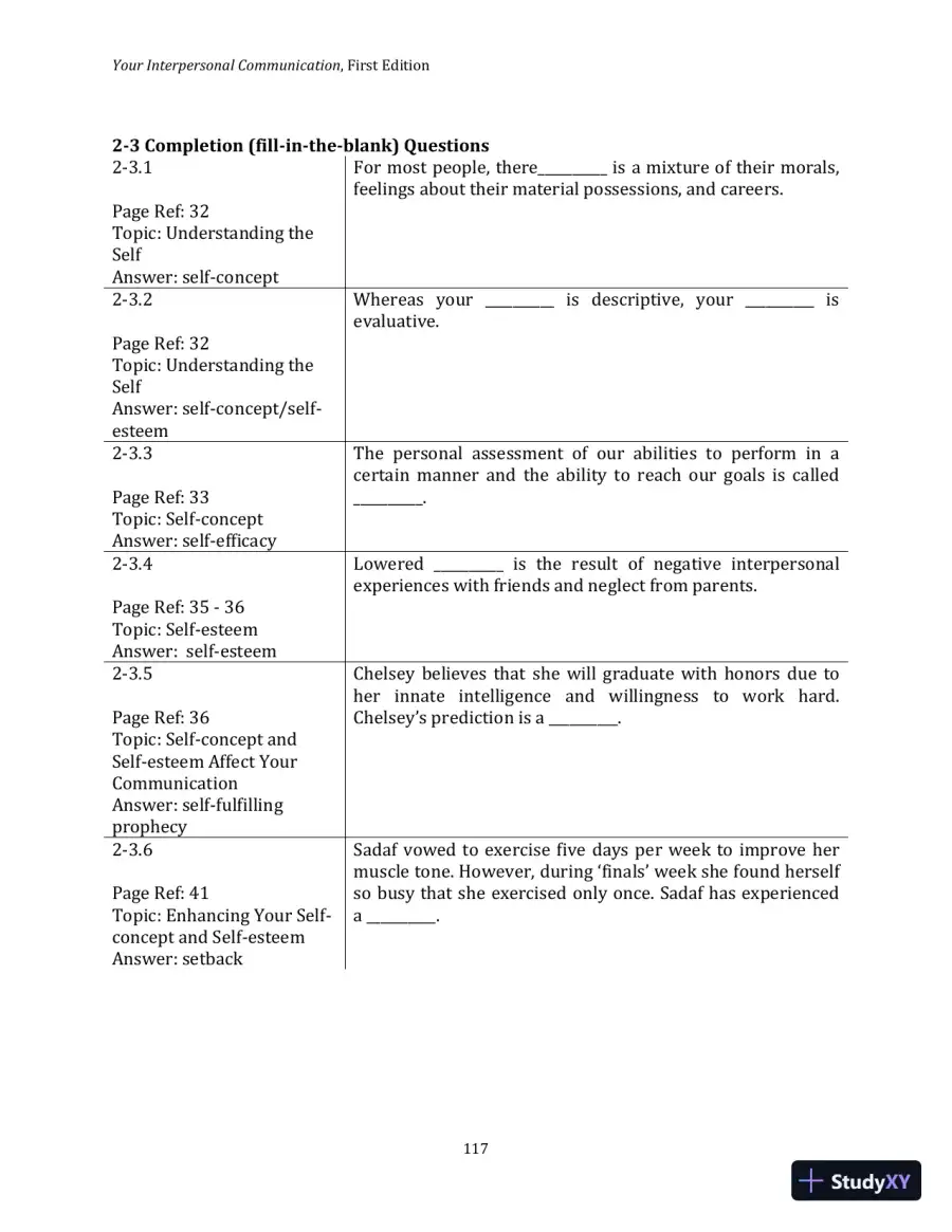 Test Bank for Your Interpersonal Communication , 1st Edition, page 27