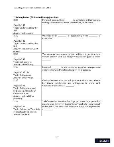 Test Bank for Your Interpersonal Communication , 1st Edition - Page 27 preview image