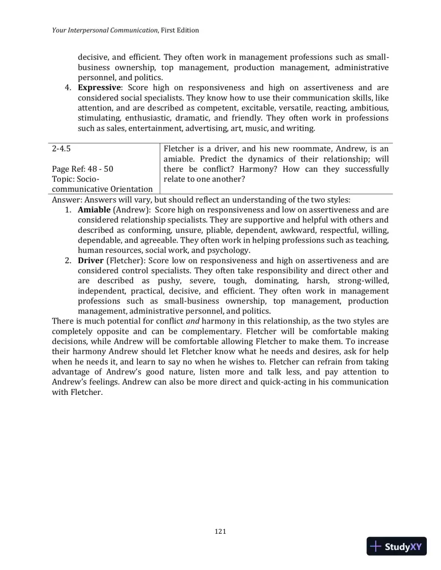 Test Bank for Your Interpersonal Communication , 1st Edition, page 31
