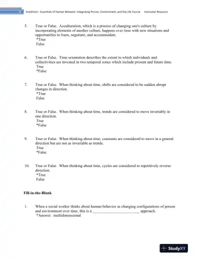 Essentials of Human Behavior: Integrating Person, Environment, and the Life Course Second Edition Test Bank - Page 7 preview image