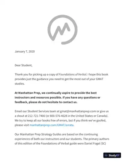 GMAT Foundations of Verbal: Practice Problems in Book (2020) - Page 11 preview image