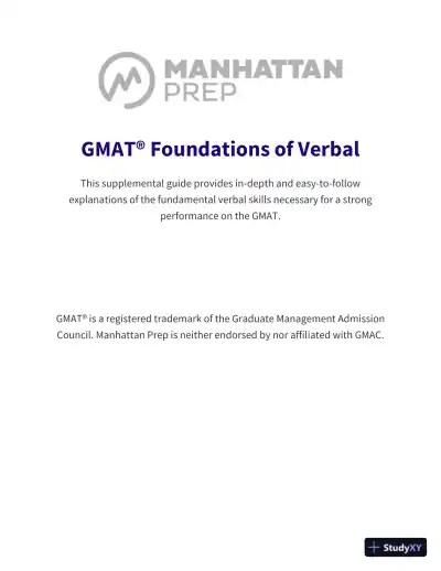 GMAT Foundations of Verbal: Practice Problems in Book (2020) - Page 4 preview image