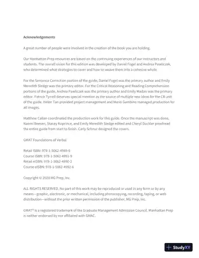 GMAT Foundations of Verbal: Practice Problems in Book (2020) - Page 9 preview image