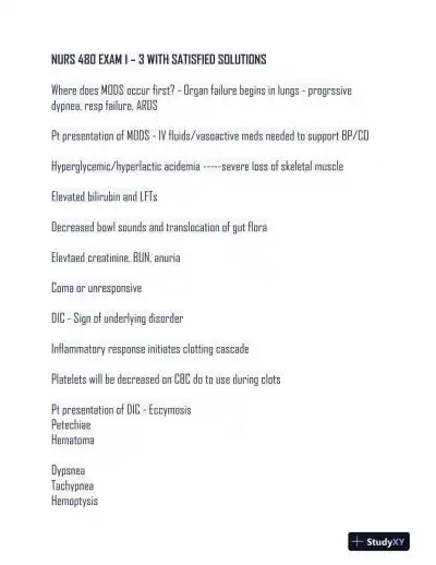 NURS480 Comprehensive Practice Exam With Answers (55 Solved Questions) - Page 1 preview image