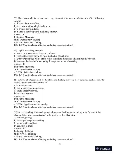 Test Bank for Integrated Advertising, Promotion, and Marketing Communications, 8th Edition - Page 14 preview image