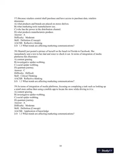 Test Bank for Integrated Advertising, Promotion, and Marketing Communications, 8th Edition - Page 15 preview image