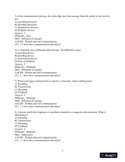 Test Bank for Integrated Advertising, Promotion, and Marketing Communications, 8th Edition - Page 3 preview image