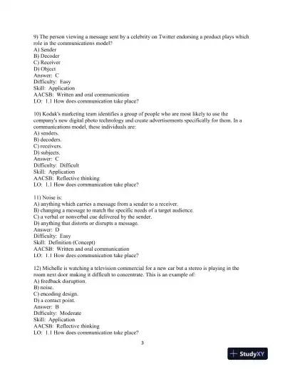 Test Bank for Integrated Advertising, Promotion, and Marketing Communications, 8th Edition - Page 4 preview image