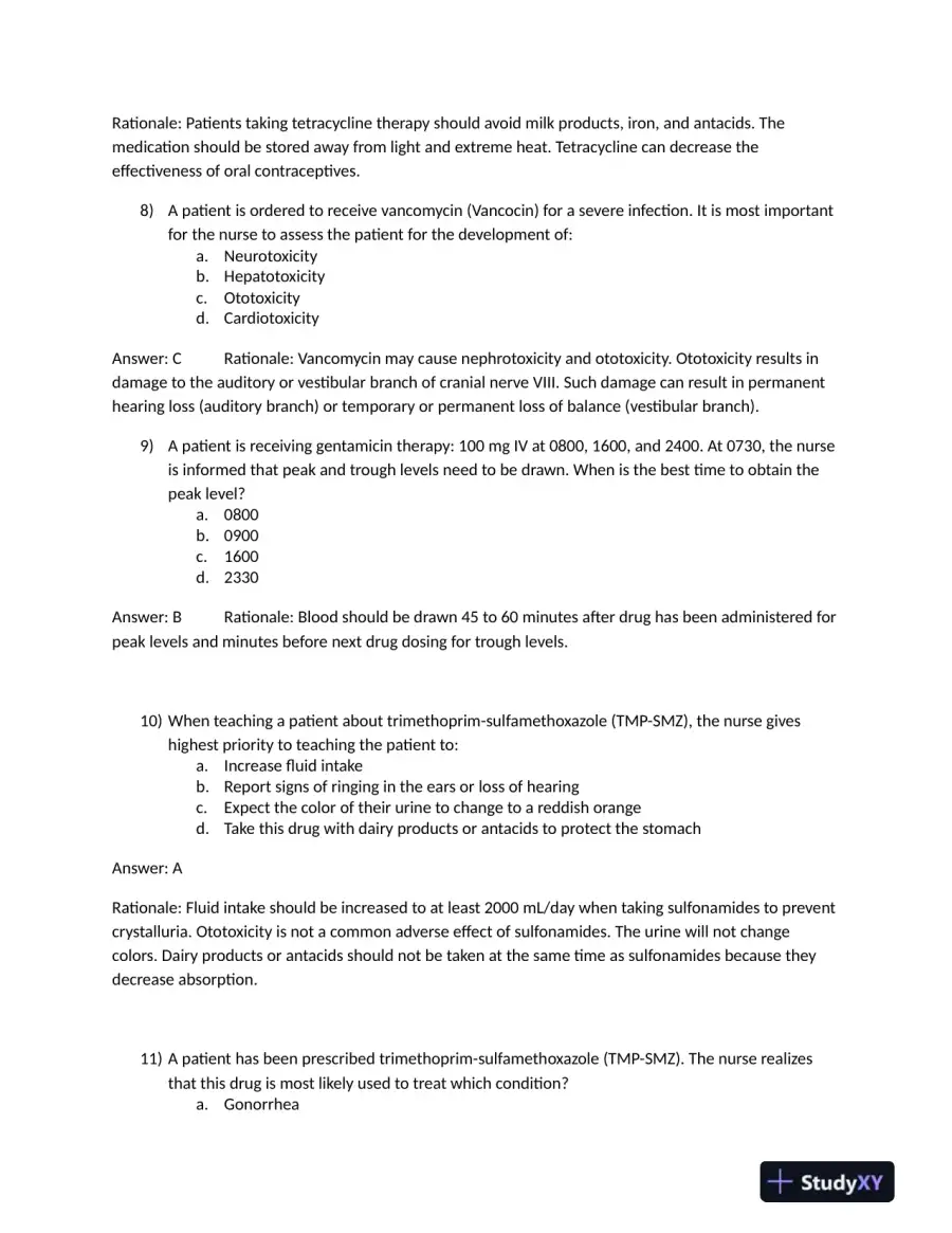 Critical Care Practice Exam With Answers (72 Solved Questions), page 4
