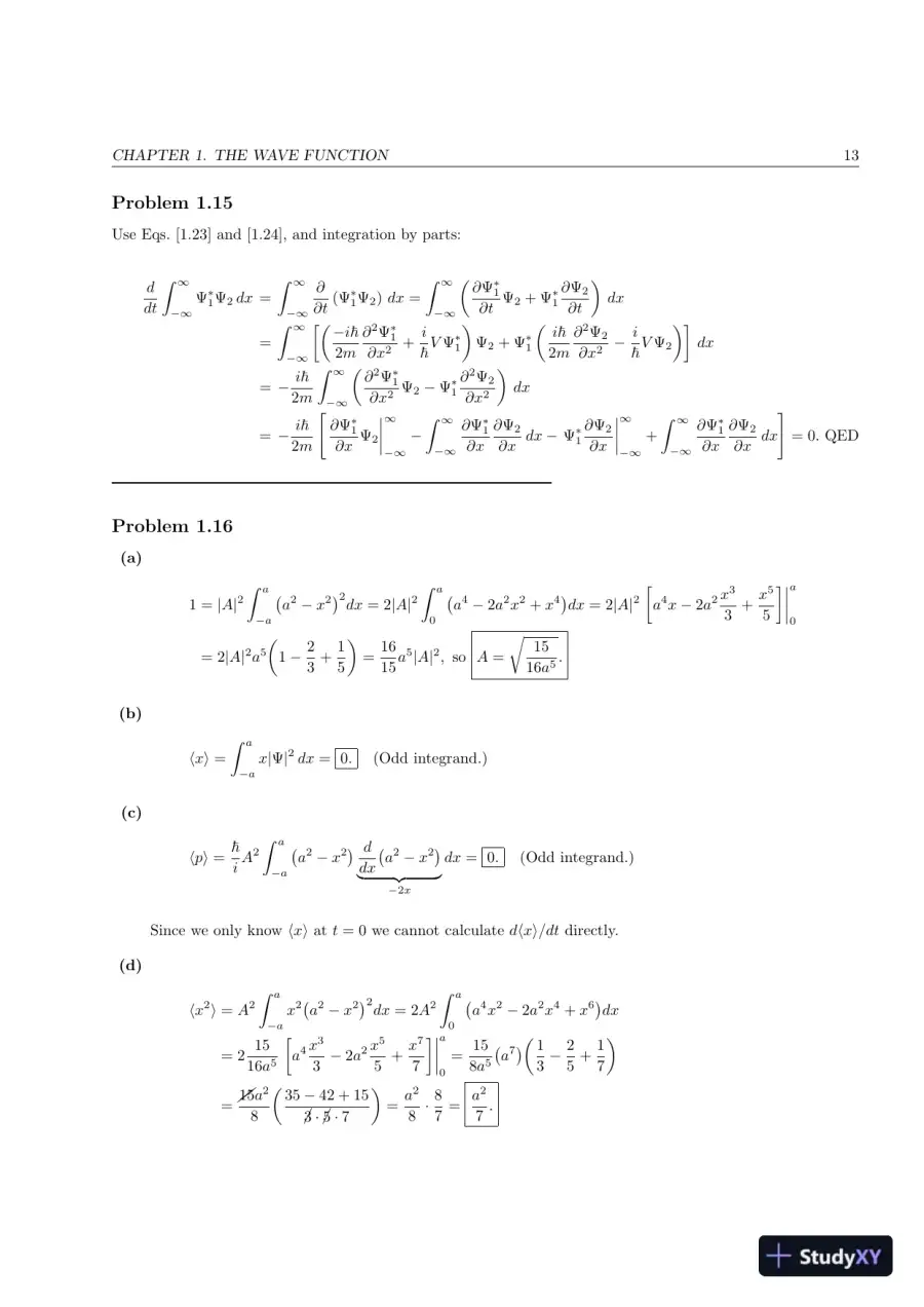Introduction to Quantum Mechanics, 3rd Edition Solution Manual, page 13