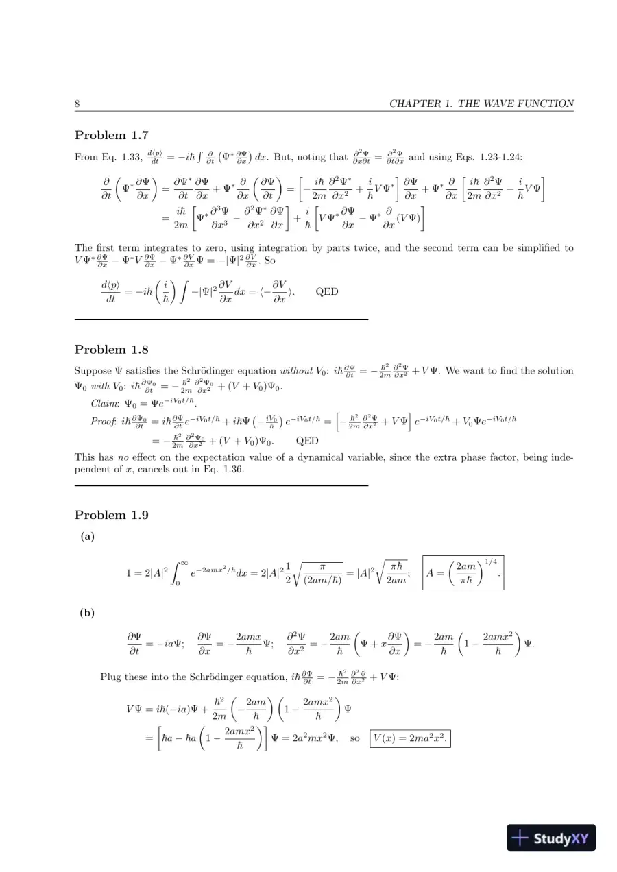 Introduction to Quantum Mechanics, 3rd Edition Solution Manual, page 8