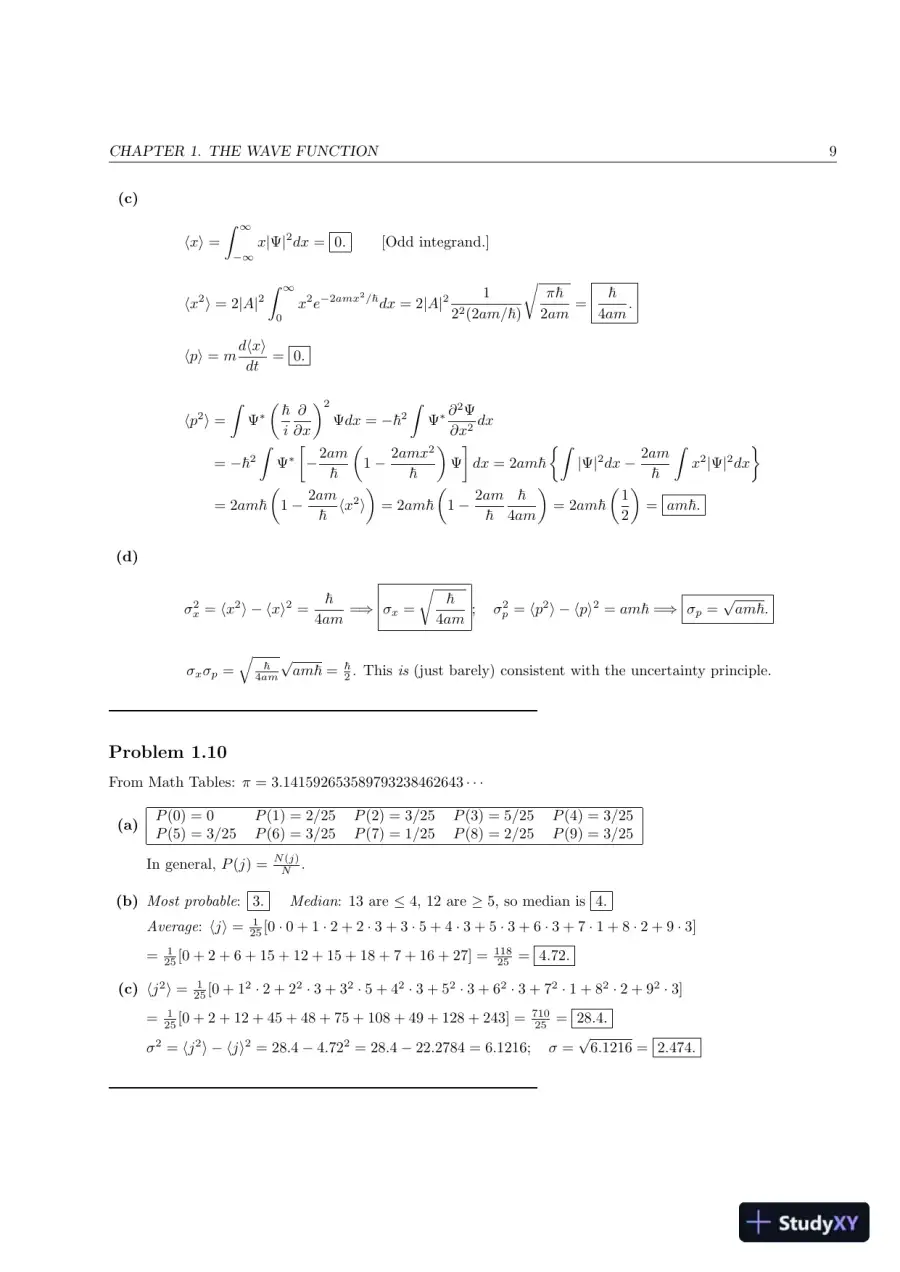 Introduction to Quantum Mechanics, 3rd Edition Solution Manual, page 9