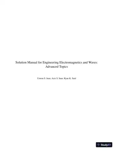 Solution Manual for Engineering Electromagnetics and Waves, 2nd Edition - Page 1 preview image