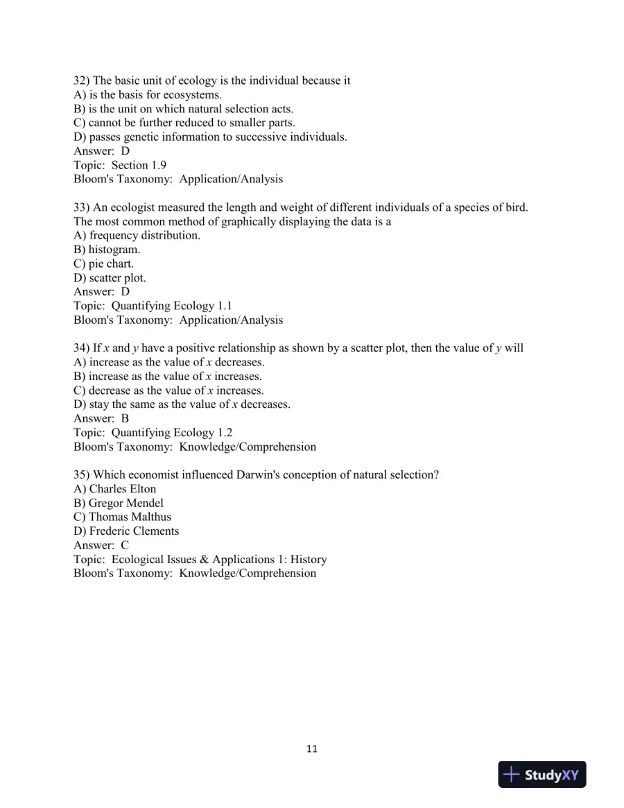 Test Bank For Elements Of Ecology, 9th Edition, page 12