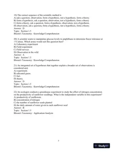 Test Bank For Elements Of Ecology, 9th Edition - Page 8 preview image