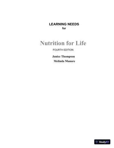 Revision Notes for Nutrition for Life, 4th Edition - Page 1 preview image