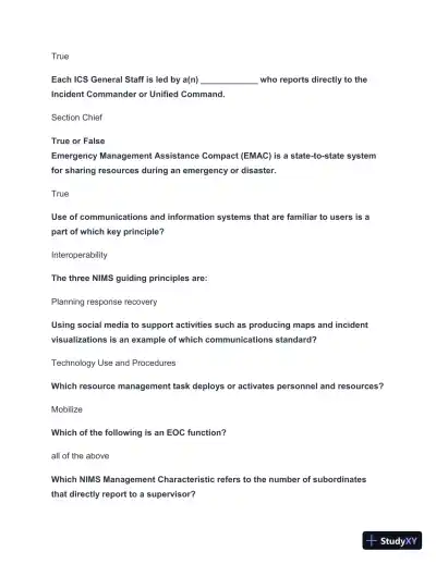 2024-2024 FEMA IS 700 Practice Exam with Answers (60 Solved Questions) - Page 3 preview image