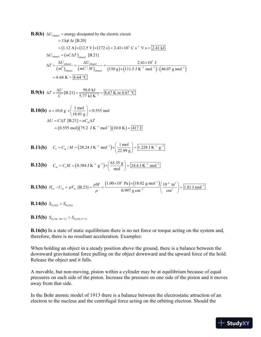 Physical Chemistry: Thermodynamics, Structure, and Change Tenth Edition Solution Manual, page 12