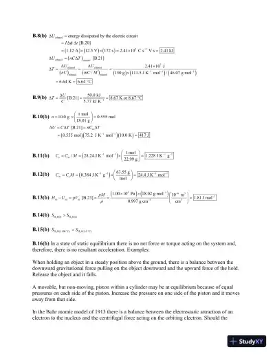 Physical Chemistry: Thermodynamics, Structure, and Change Tenth Edition Solution Manual - Page 12 preview image