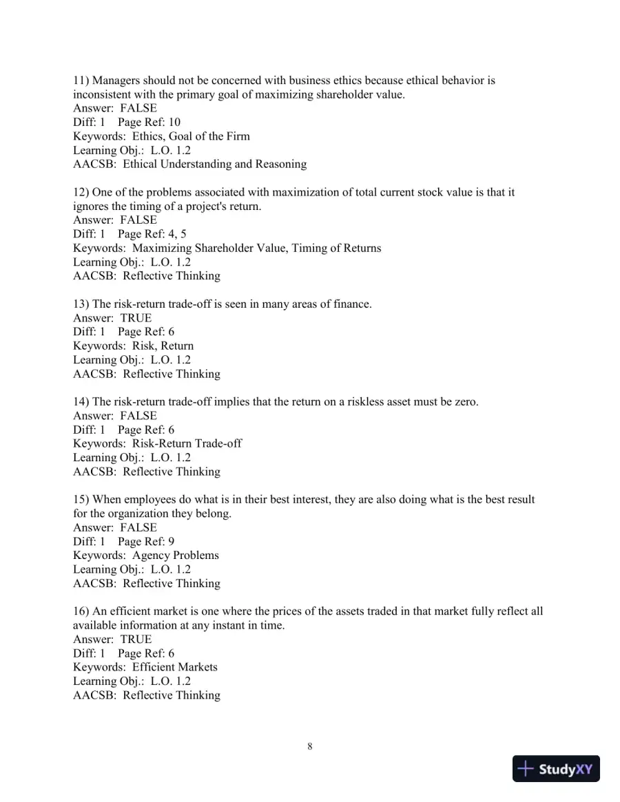 Test Bank for Foundations Of Finance, 5th Edition, page 10