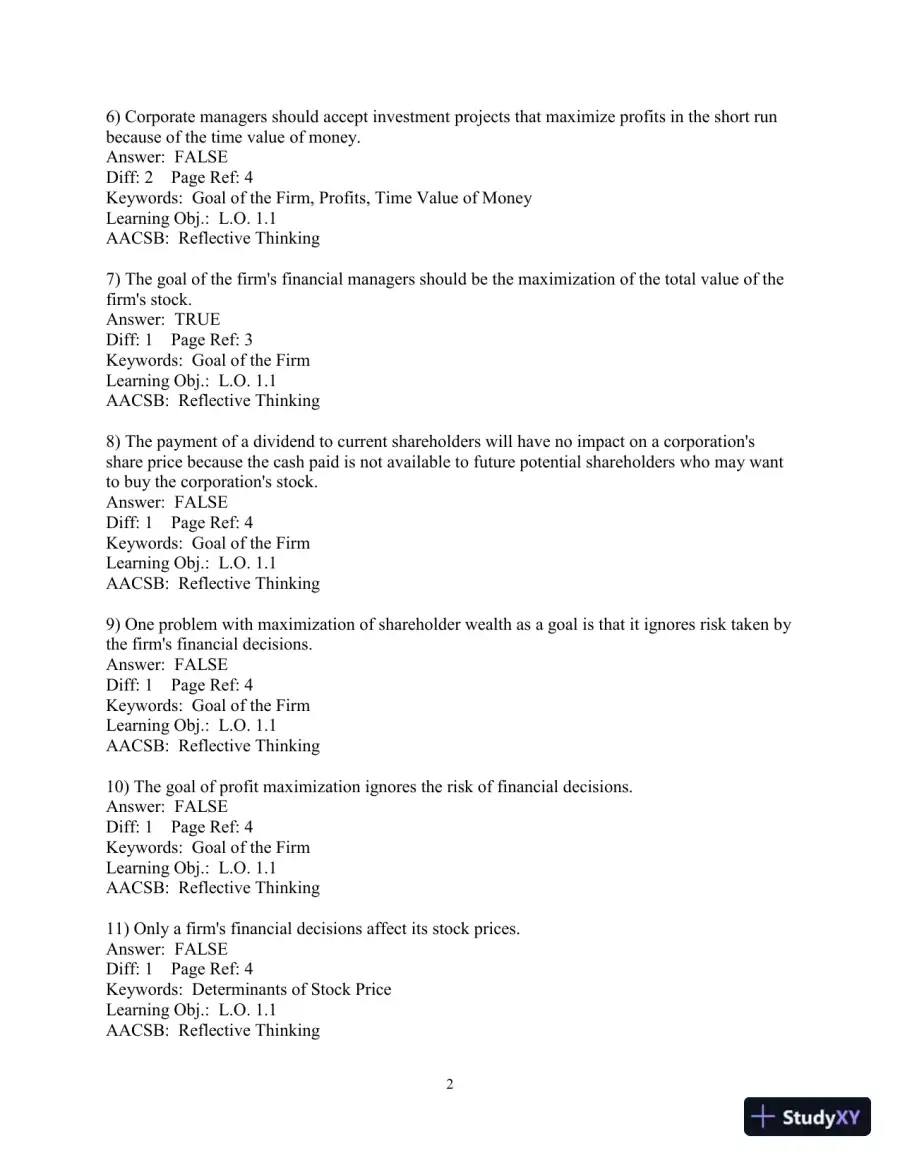 Test Bank for Foundations Of Finance, 5th Edition, page 4