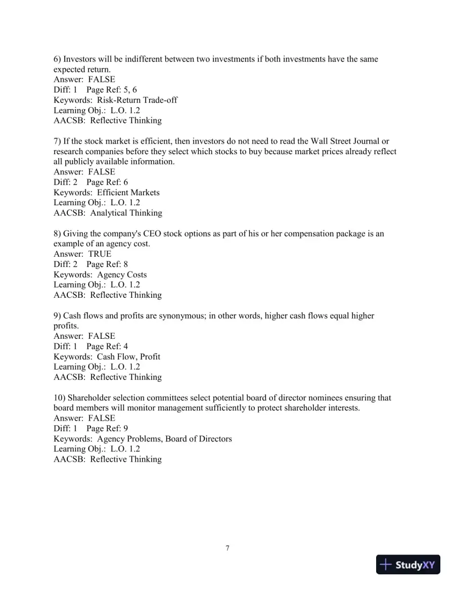 Test Bank for Foundations Of Finance, 5th Edition, page 9
