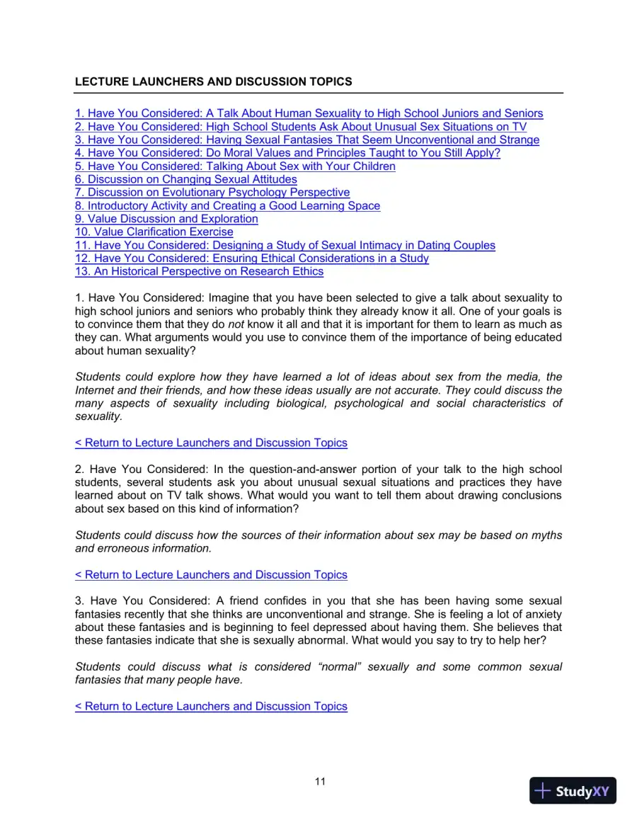 Class Notes for Human Sexuality, 4th Edition, page 12