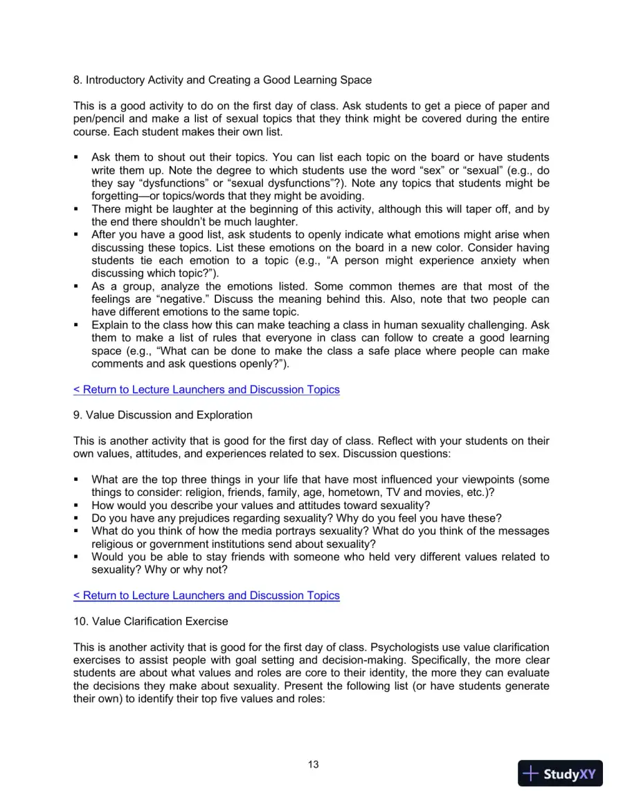 Class Notes for Human Sexuality, 4th Edition, page 14