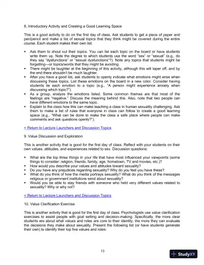 Class Notes for Human Sexuality, 4th Edition - Page 14 preview image