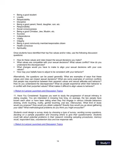 Class Notes for Human Sexuality, 4th Edition - Page 15 preview image