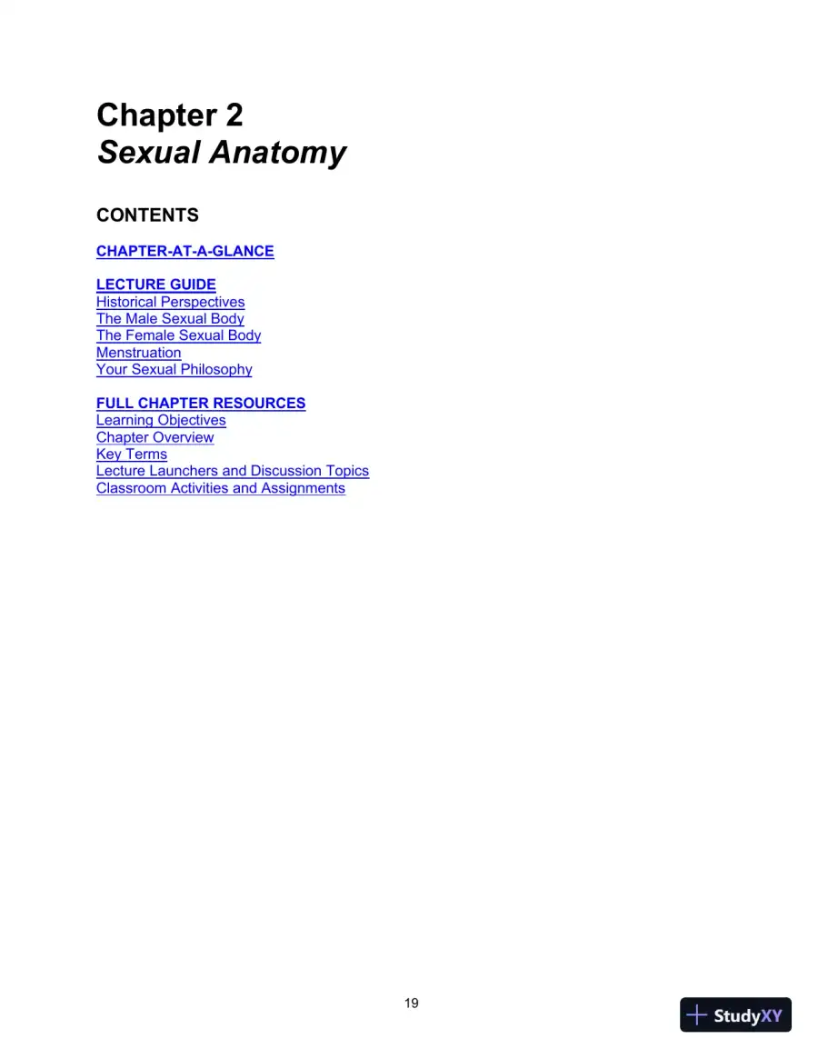 Class Notes for Human Sexuality, 4th Edition, page 20