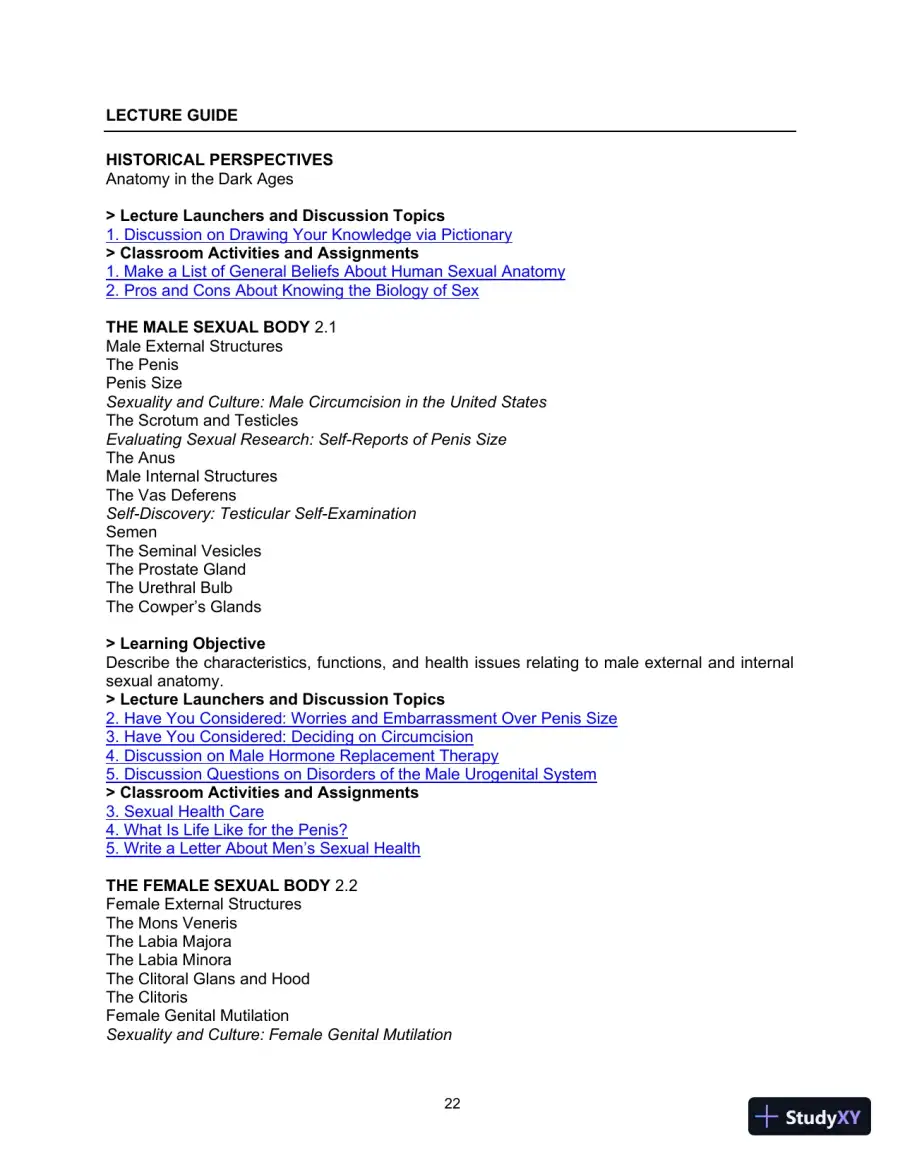 Class Notes for Human Sexuality, 4th Edition, page 23