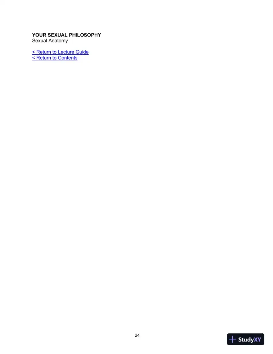 Class Notes for Human Sexuality, 4th Edition, page 25