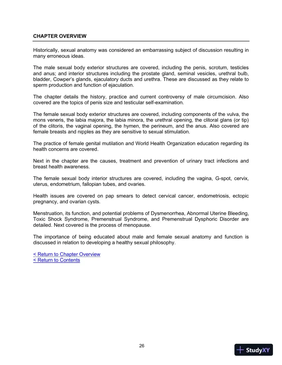 Class Notes for Human Sexuality, 4th Edition, page 27