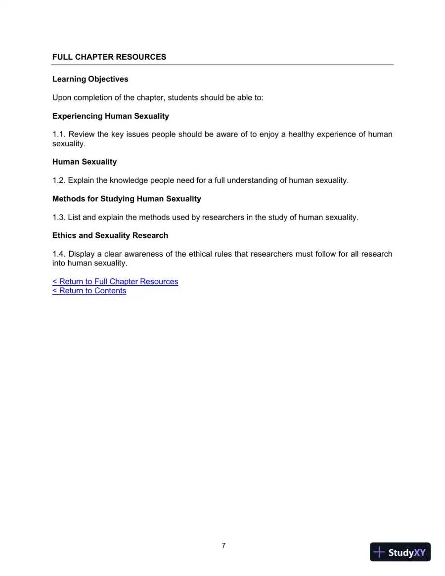 Class Notes for Human Sexuality, 4th Edition, page 8